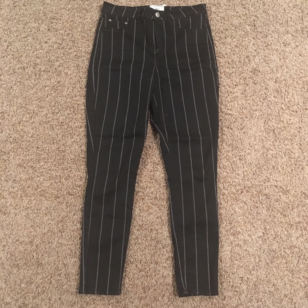 Tinsel Pinstripe Hi-Rise Skinny Jeans